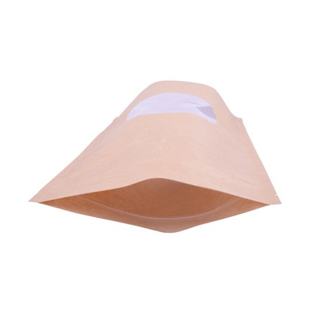 Bolsa de papel de embalaje de alimentos de papel kraft marrón personalizada con ventana