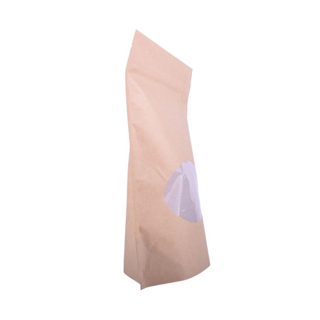 Bolsa de papel de embalaje de alimentos de papel kraft marrón personalizada con ventana