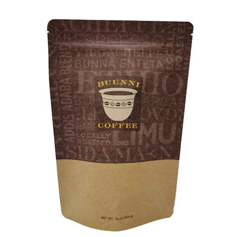 costumbre Bolsas de café Kraft de pie personalizadas en línea