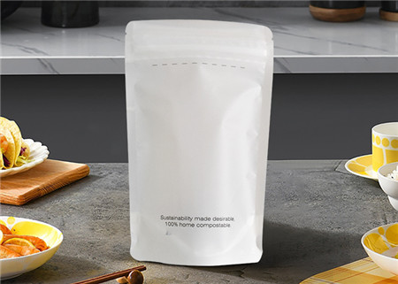 Bolsa con cremallera de papel kraft blanco personalizada