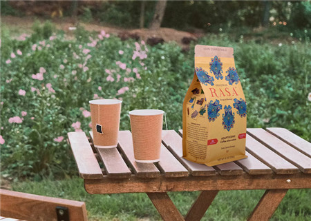 Bolsa de café de fondo cuadrado plano