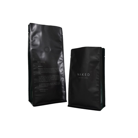 Bolsa de embalaje con cremallera de café con fondo plano al por mayor