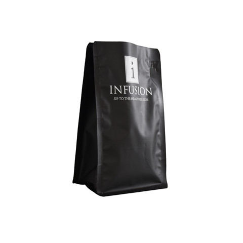 Bolsa de embalaje con cremallera de café con fondo plano al por mayor