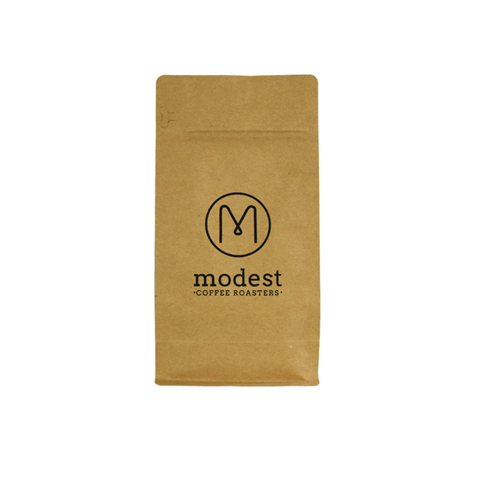 Bolsas de cafe Kraft marrón compostables personalizadas